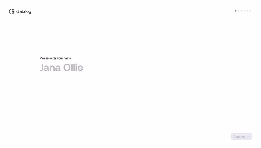 Qatalog Enter Your Name