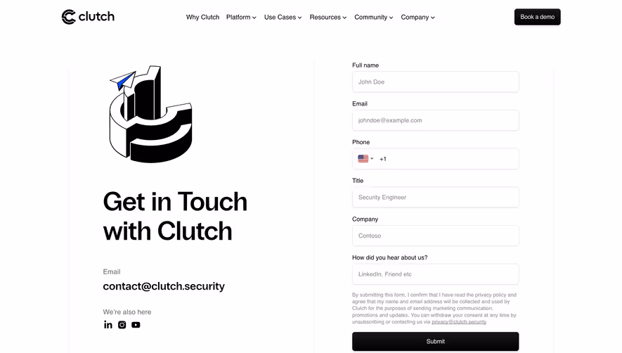 Clutch Contact Page
