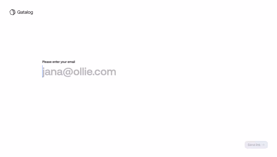 Qatalog Enter Email Address