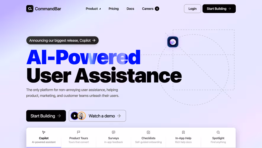 CommandBar Landing Page