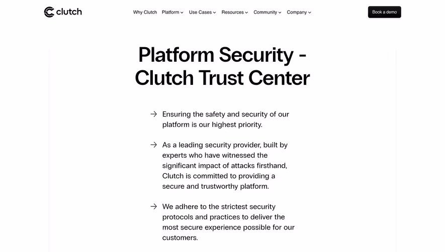 Clutch Security Page