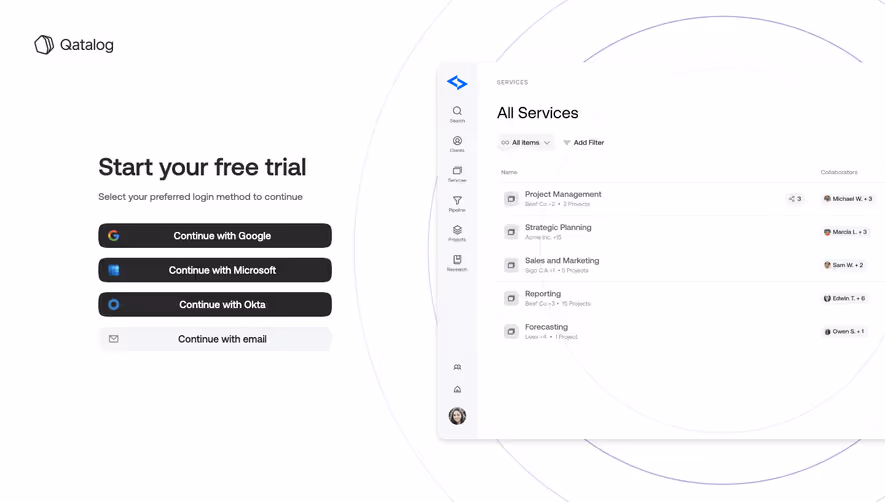 Qatalog Sign Up Page
