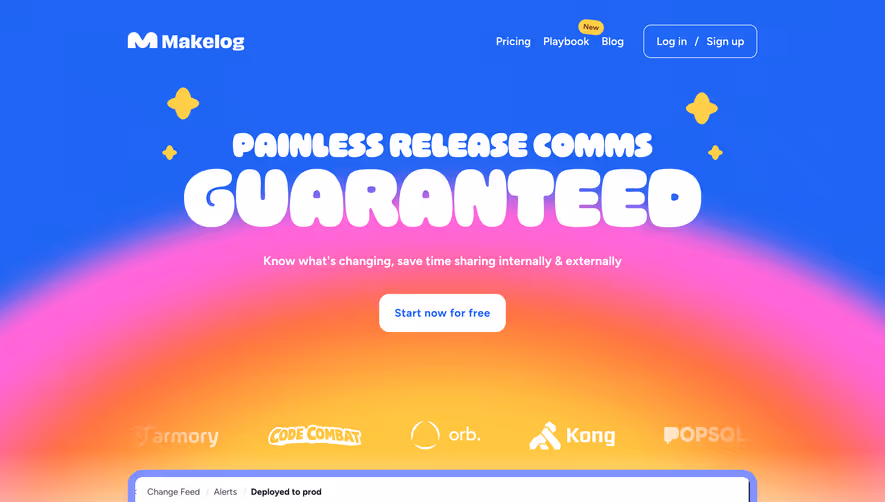 Makelog Landing Page