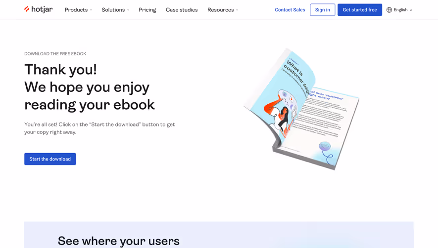 Hotjar Thank You Page