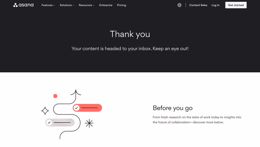 Asana Thank You Page
