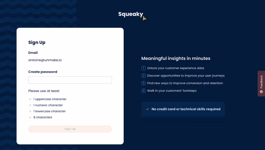 Squeaky Set password