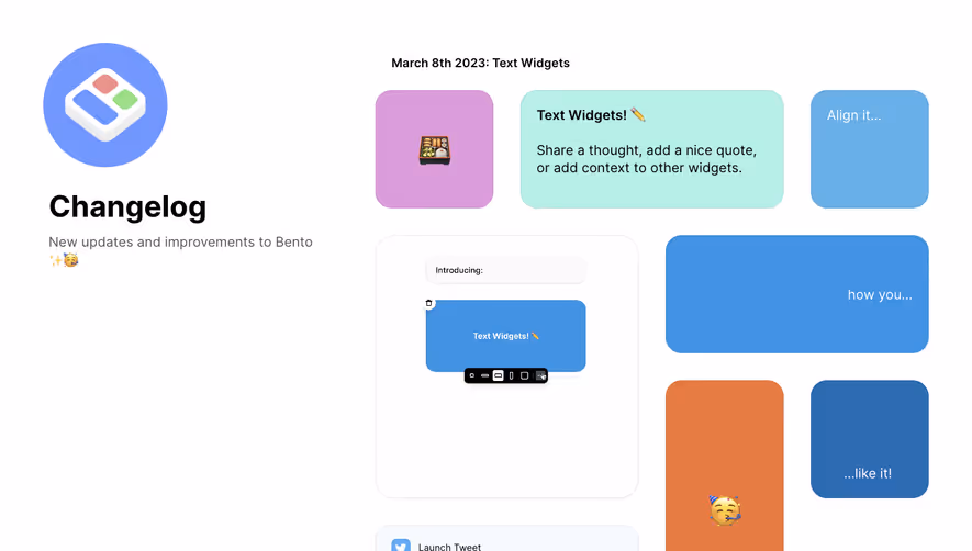 Bento Changelog