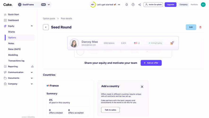 Cake Equity Pool Details