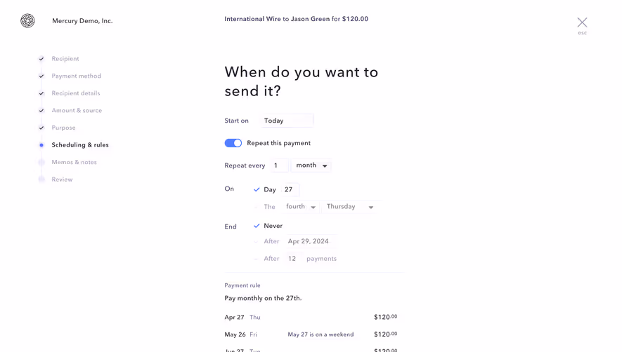 Mercury Transfer Scheduling