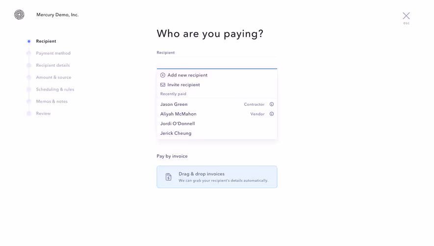 Mercury Transfer Recipient