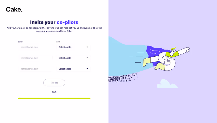 Cake Equity Invite Team Members