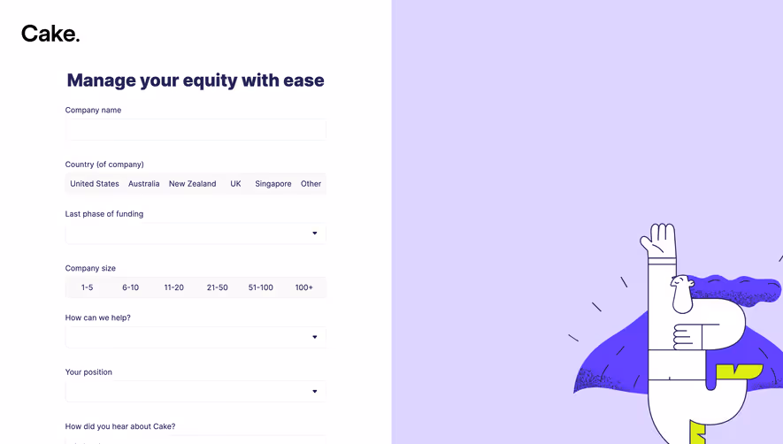 Cake Equity Account Setup