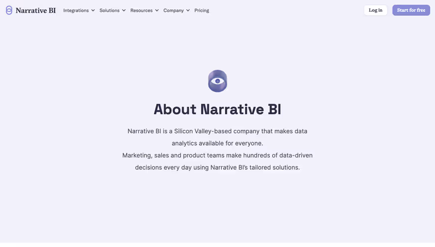 Narrative BI About Page