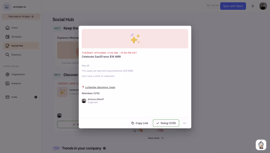 Café Create An Event
