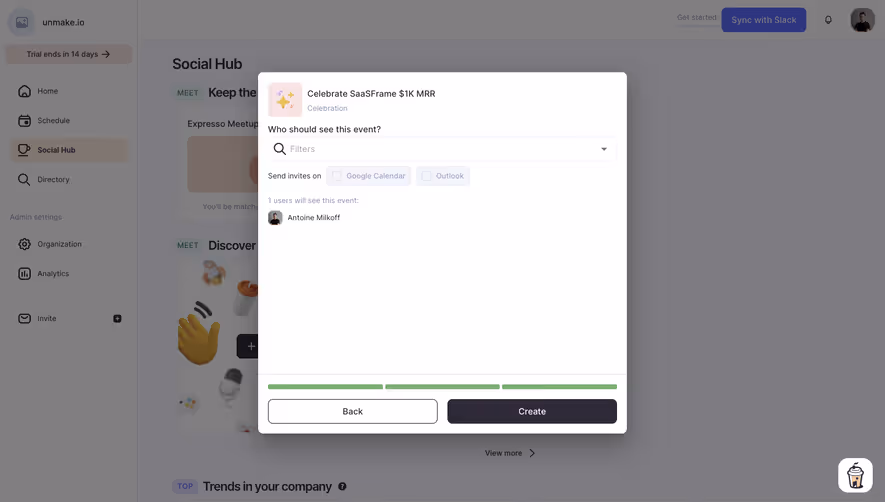 Café Create An Event