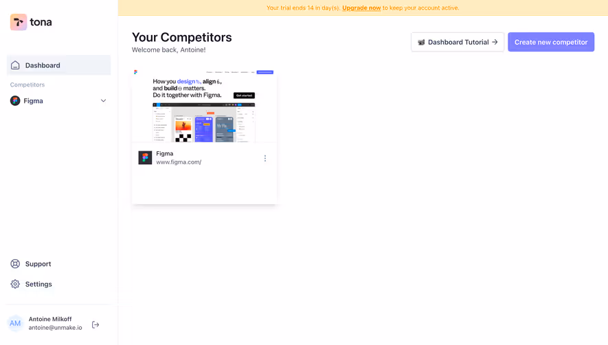 Tona New Competitor Created