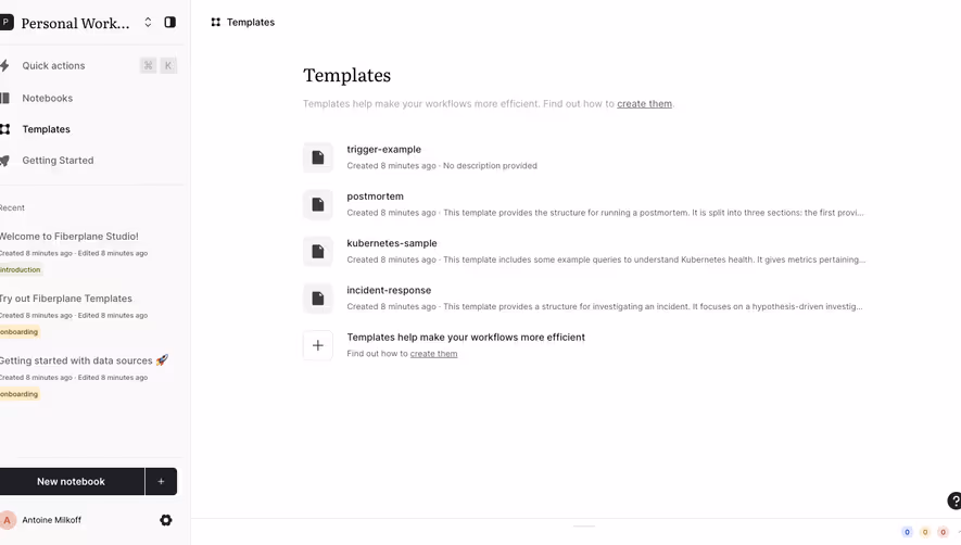 Fiberplane Dashboard