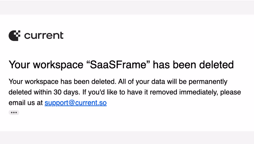 Current Delete Account