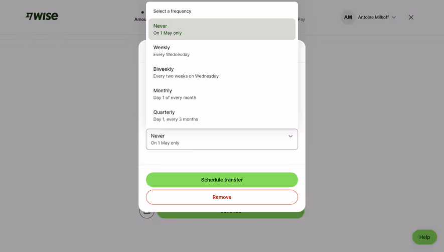 Wise Select Transfer Frequency
