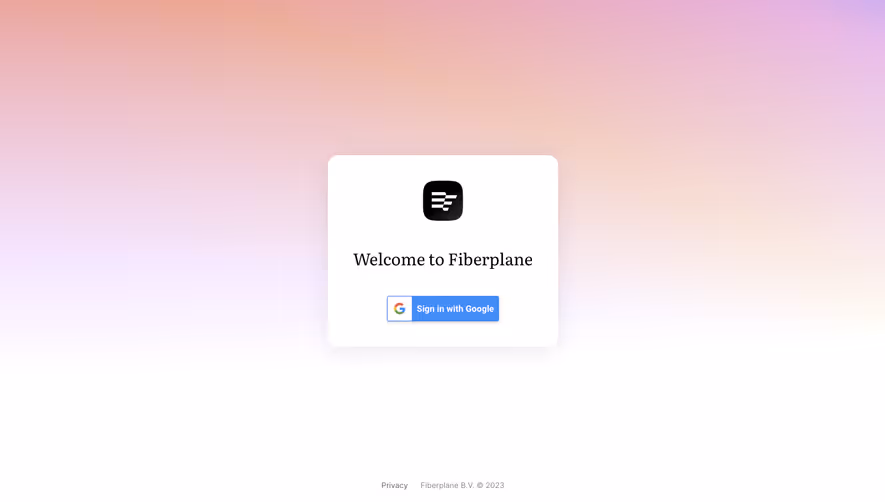 Fiberplane Sign Up Flow