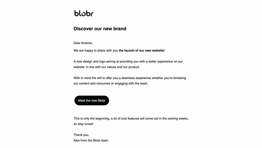 Blobr Announcement Emails