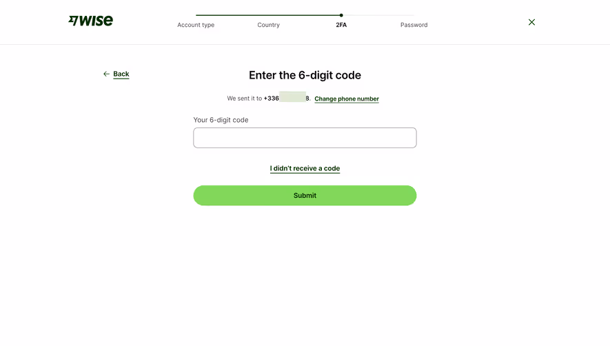 Wise Multi-Factor Authentication Setup
