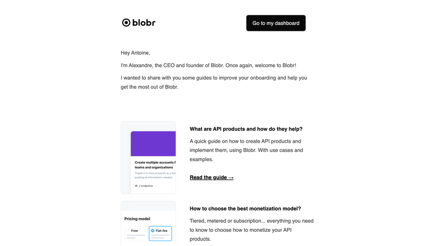 Blobr Onboarding Email