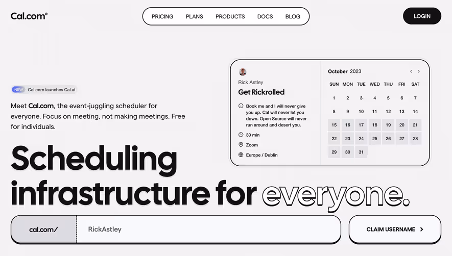 Cal.com Landing Page