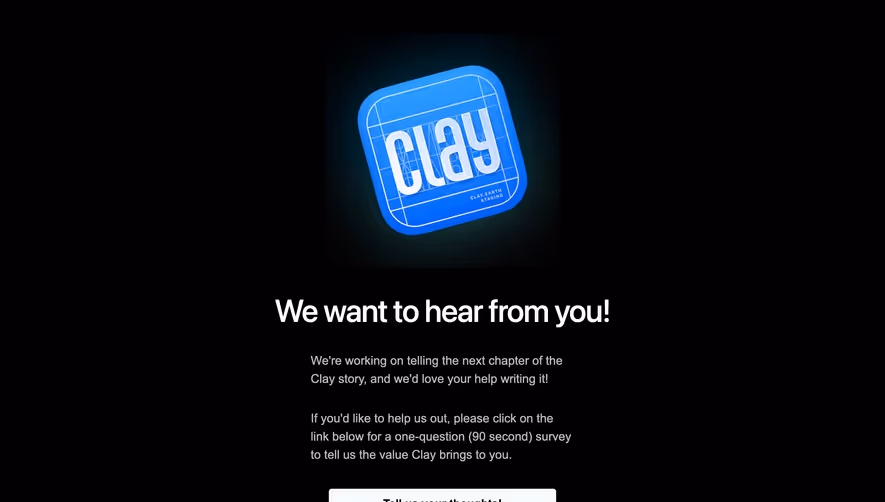 Clay Feedback Request Emails