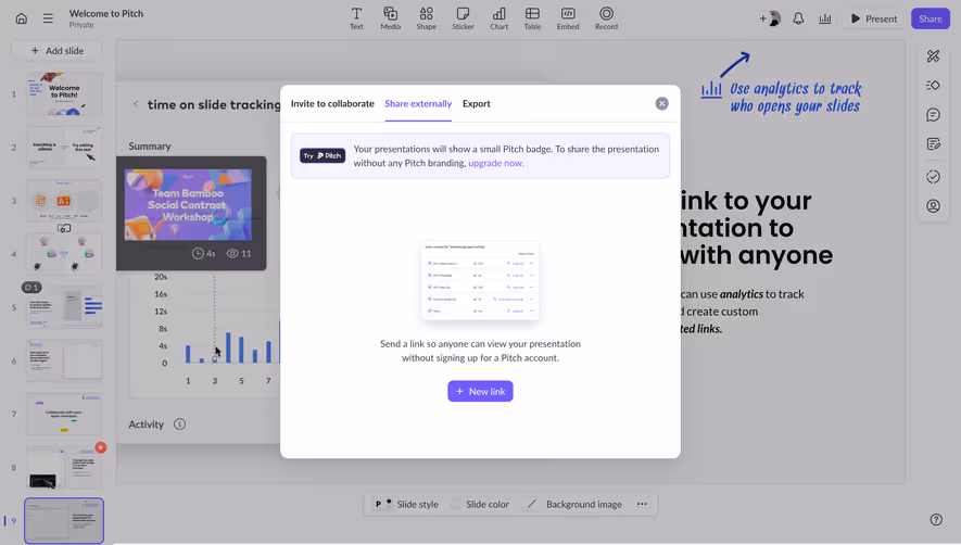 Pitch Share Externaly