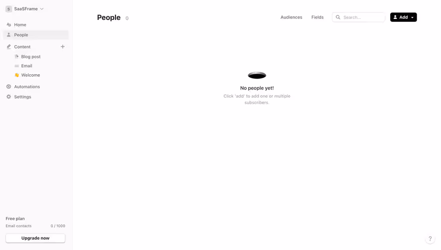 Audienceful Empty People Table