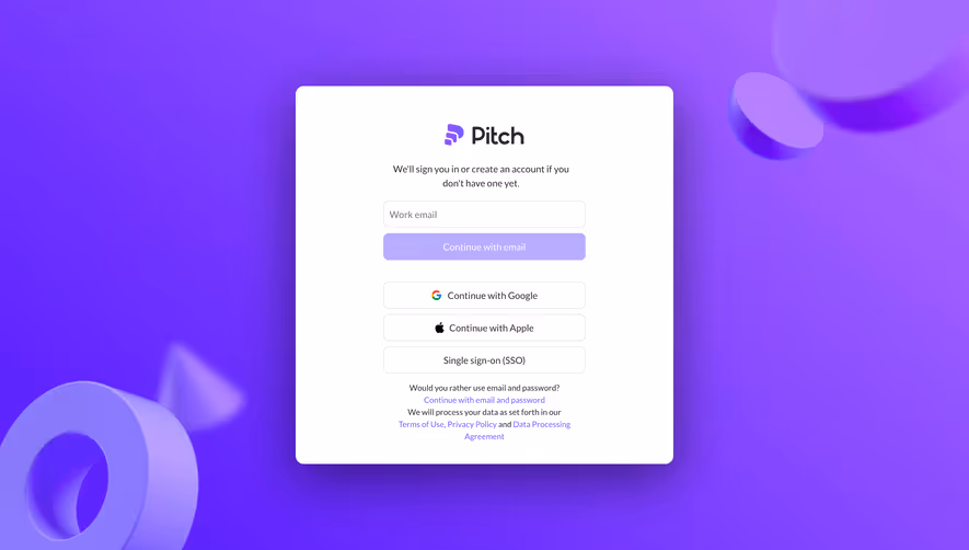 Pitch Login