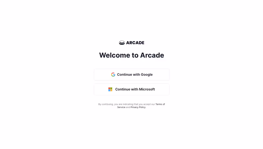 Arcade Signup Page