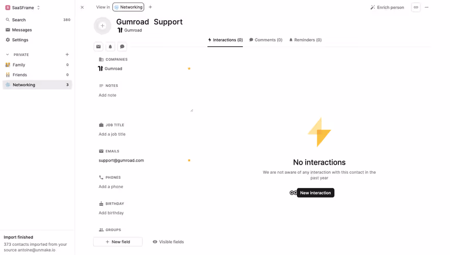 Folk Interactions Empty State