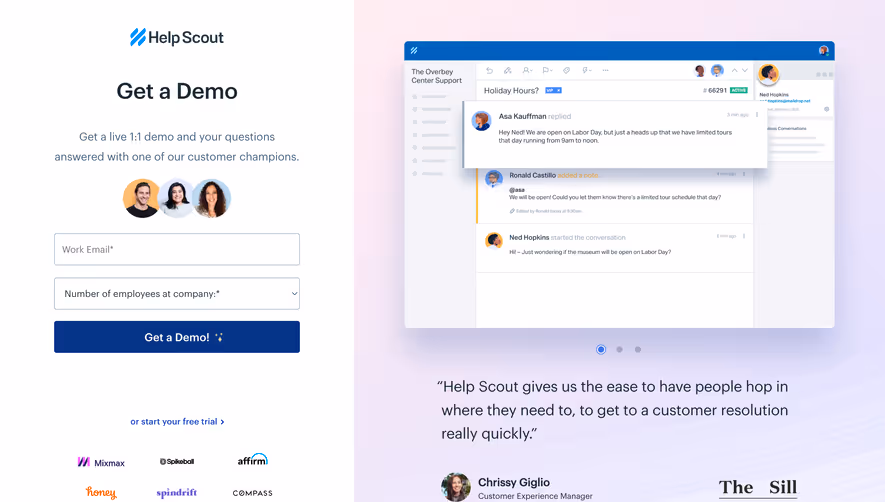 Help Scout Demo Request