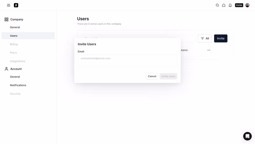 Frame Invite Team Members