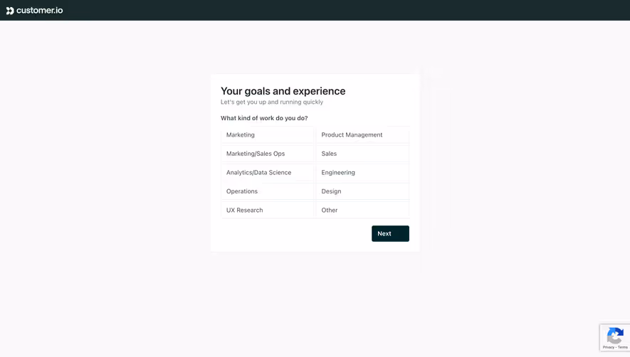 Customer.io Goals And Experiences Set Up