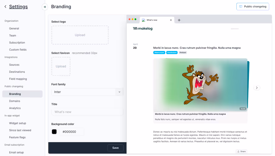 Makelog Appearance Customization