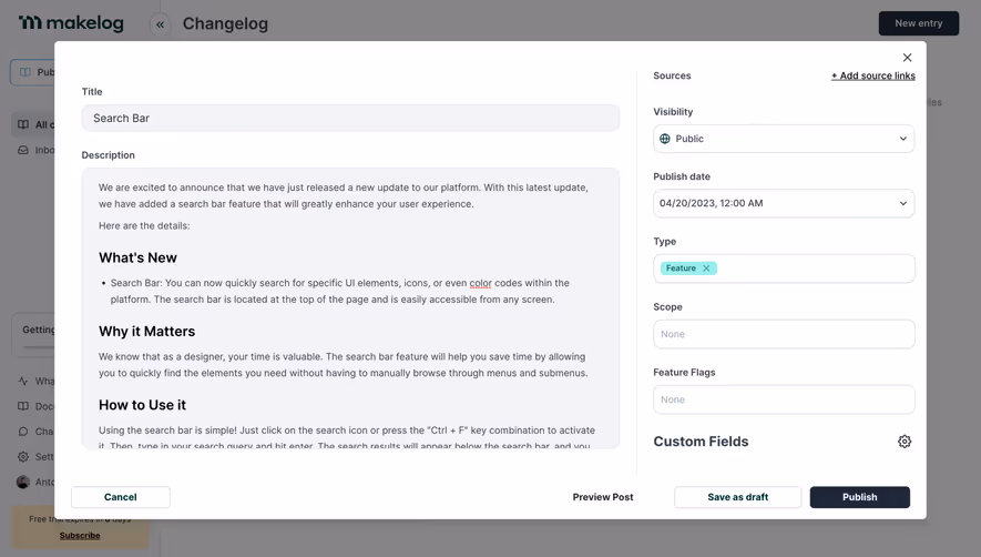 Makelog Create A Changelog Entry