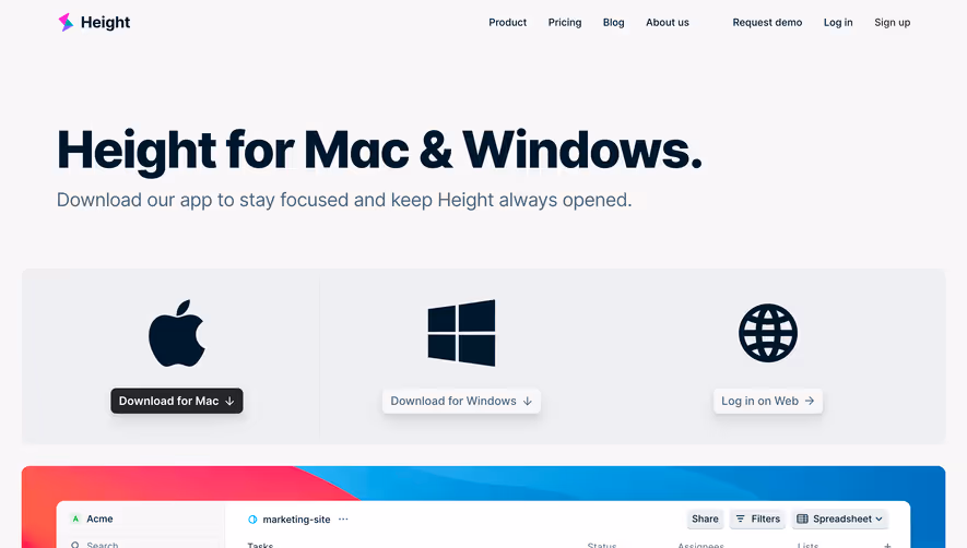 Height Download Page