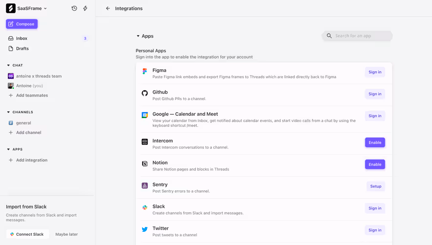 Threads Integrations