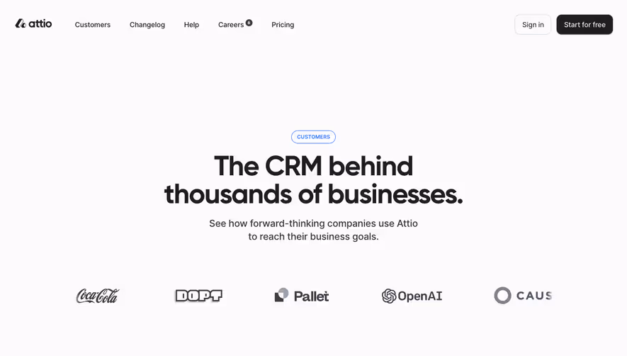 Attio Customers Page