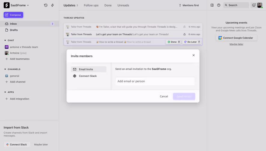 Threads Invite Team Members