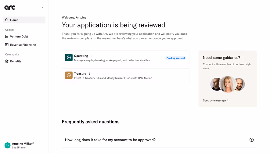 Arc Pending Approval Dashboard