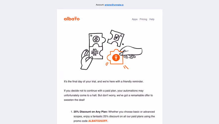 Albato Free Trial Emails
