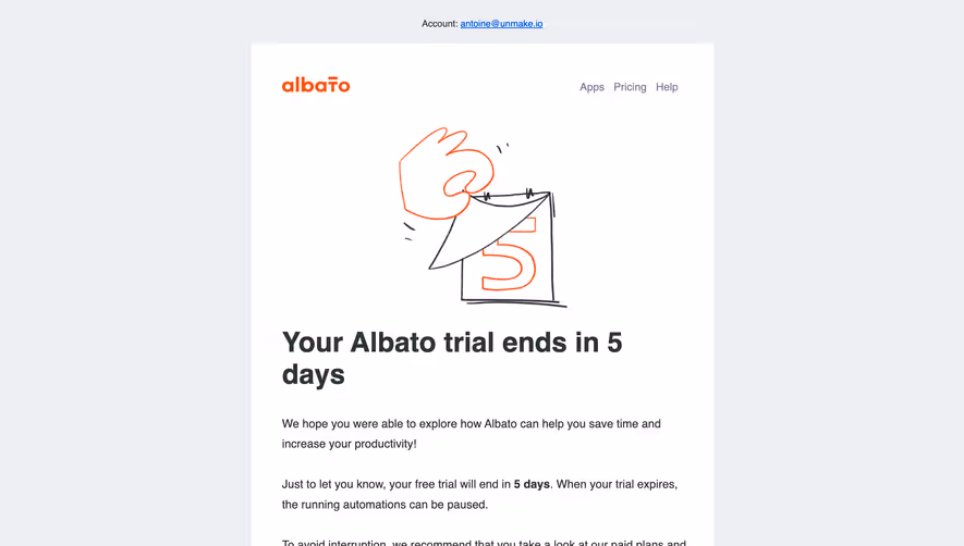 Albato Free Trial Emails