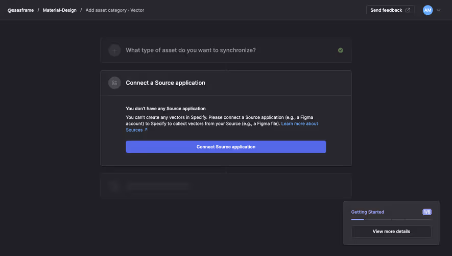 Specify Connect a Source application