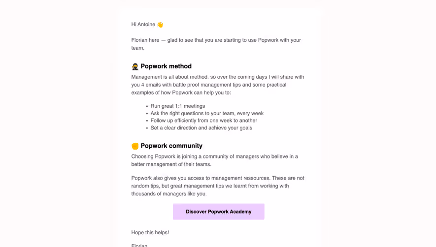 Popwork Onboarding Email