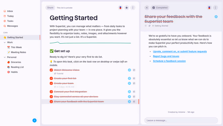 Superlist User Onboarding