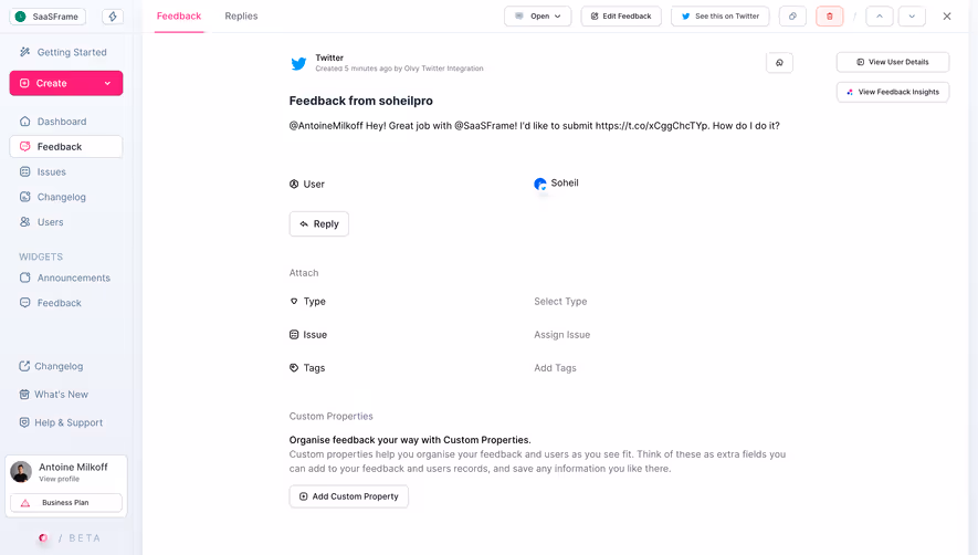 Olvy Feedback Details